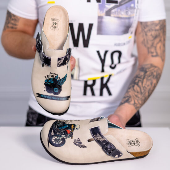 Ортопедични чехли със стелка от естествена кожа /