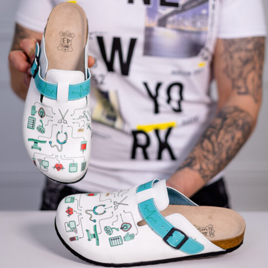 Ортопедични чехли със стелка от естествена кожа /