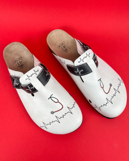 Ортопедични чехли със стелка от естествена кожа Мъжки работни обувки и сабо Медицински