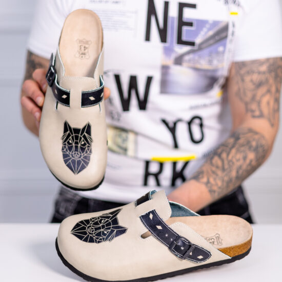 Ортопедични чехли със стелка от естествена кожа /