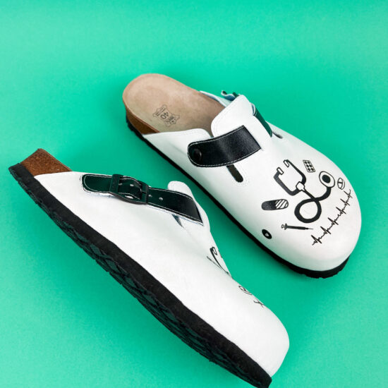 Ортопедични чехли със стелка от естествена кожа /