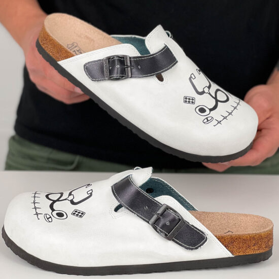 Ортопедични чехли със стелка от естествена кожа /