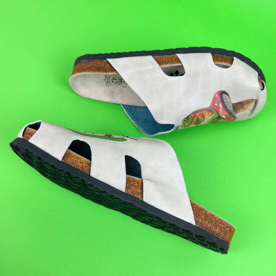 Летни ортопедични чехли със стелка от естествена кожа /