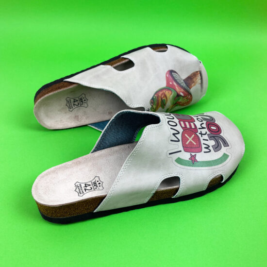 Летни ортопедични чехли със стелка от естествена кожа /