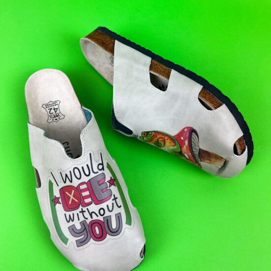 Летни ортопедични чехли със стелка от естествена кожа /