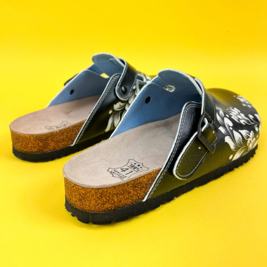 Black Lilies Ортопедични чехли със стелка от естествена кожа /