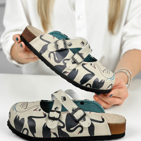 Ортопедични чехли със стелка от естествена кожа /