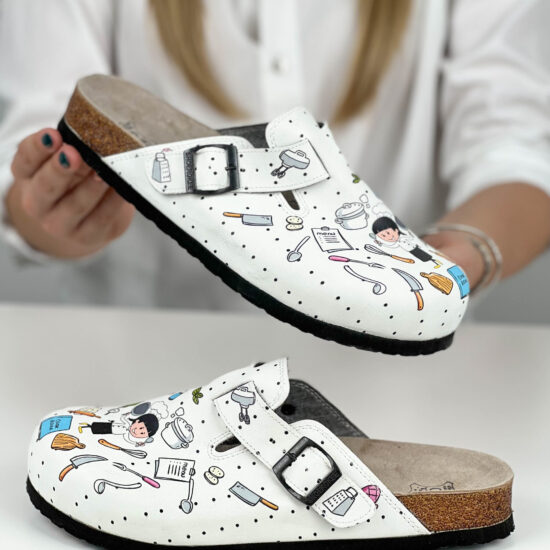 Kitchen Mess Ортопедични чехли със стелка от естествена кожа /