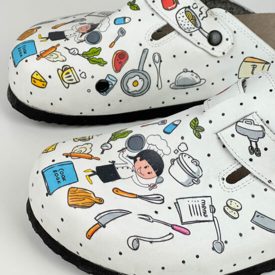 Kitchen Mess Ортопедични чехли със стелка от естествена кожа /