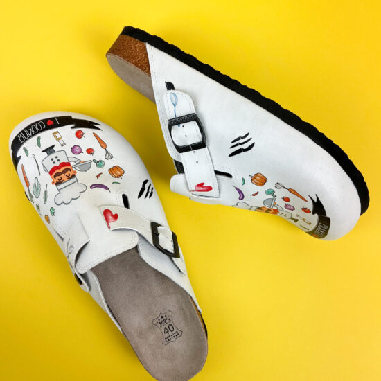 Ортопедични чехли със стелка от естествена кожа /