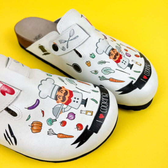 Ортопедични чехли със стелка от естествена кожа /