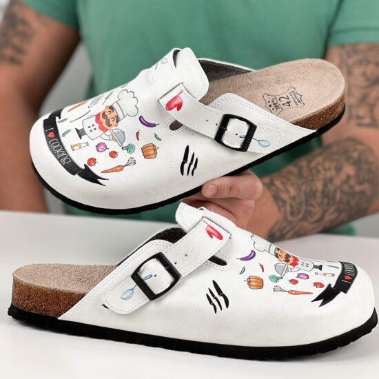 Ортопедични чехли със стелка от естествена кожа /