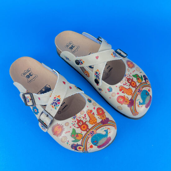 Zoo Party Ортопедично сабо със стелка от естествена кожа за детски градини и центрове /