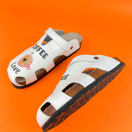 Ортопедични сандали със стелка от естествена кожа и цветен принт 700257 /