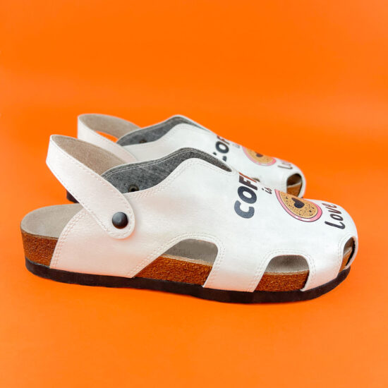 Ортопедични сандали със стелка от естествена кожа и цветен принт 700257 /