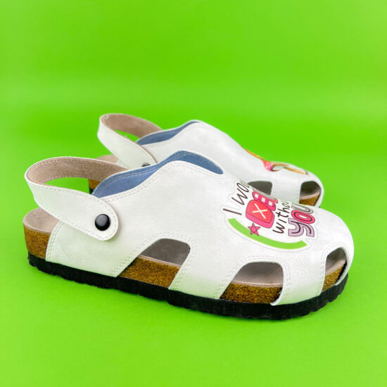 I Don't Care Ортопедични сандали със стелка от естествена кожа и цветен принт /