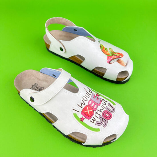 I Don't Care Ортопедични сандали със стелка от естествена кожа и цветен принт /