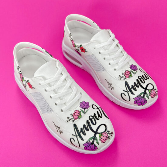 Работни обувки тип маратонки с въздуша камера и цветен принт 400013 /