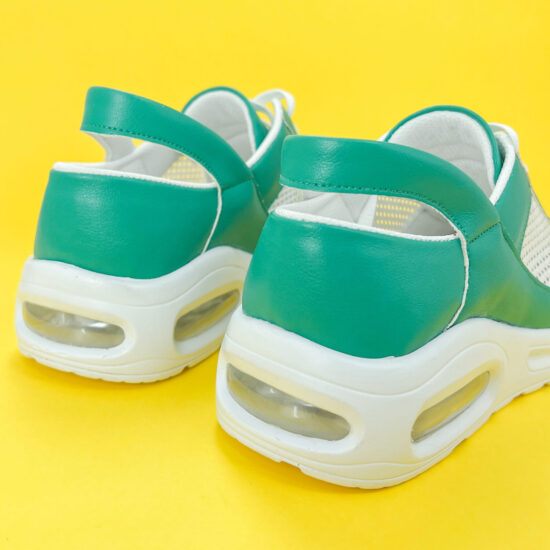 Fully Green Работни обувки тип маратонки с въздуша камера в зелено /