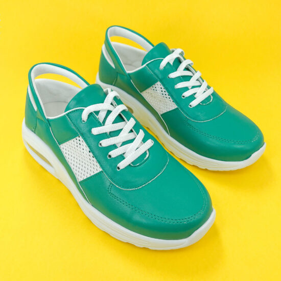 Fully Green Работни обувки тип маратонки с въздуша камера в зелено /