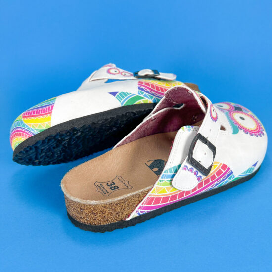 Alternative view of Ортопедично сабо със стелка от естествена кожа и цветен принт  700283