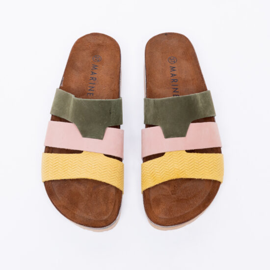 Alternative view of Дамски цветни чехли от естествена кожа Lake 10720