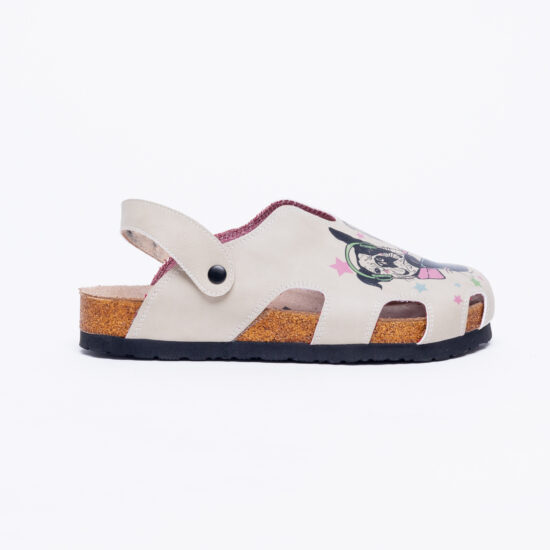 Ортопедични сандали със стелка от естествена кожа и цветен принт /