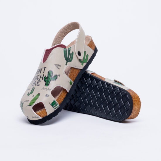 Don't Tuch Me Ортопедични сандали със стелка от естествена кожа и цветен принт /