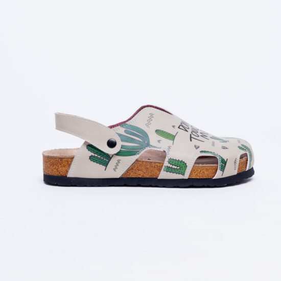 Don't Tuch Me Ортопедични сандали със стелка от естествена кожа и цветен принт /