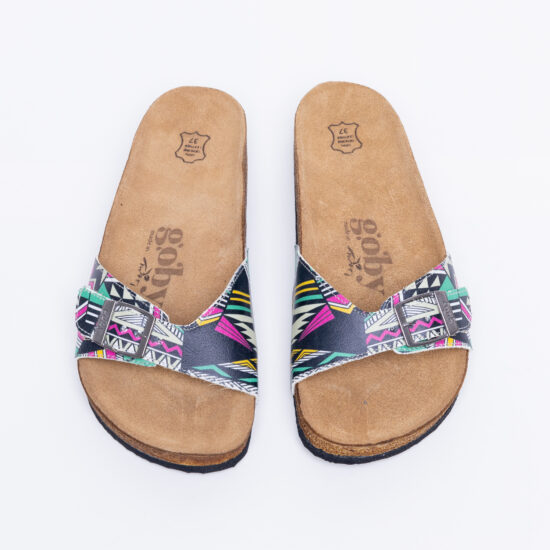 Летни ортопедични чехли със стелка от естествен велур /