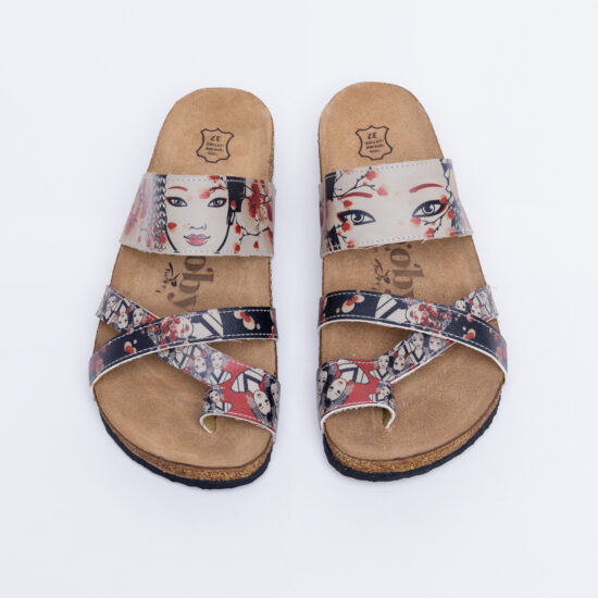 Hanoi Летни ортопедични чехли със стелка от естествен велур /