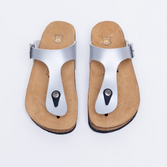 Летни ортопедични чехли със стелка от естествен велур /