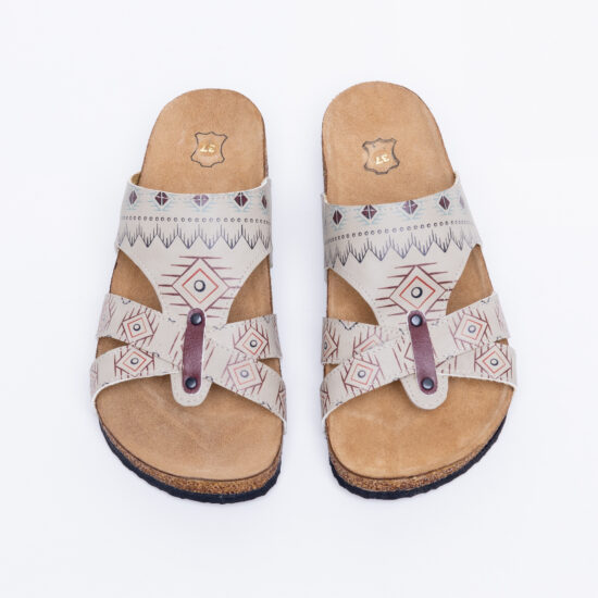 Летни ортопедични чехли със стелка от естествен велур /