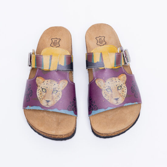 Летни ортопедични чехли със стелка от естествен велур /