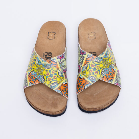 Летни ортопедични чехли със стелка от естествен велур /