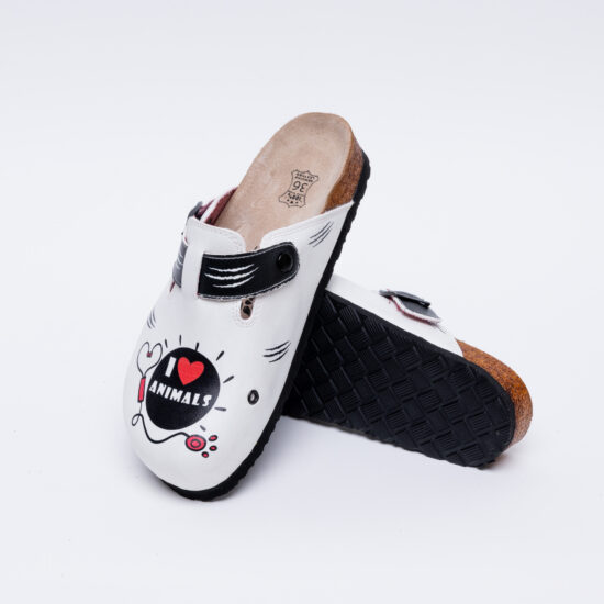 Ортопедични чехли със стелка от естествена кожа /