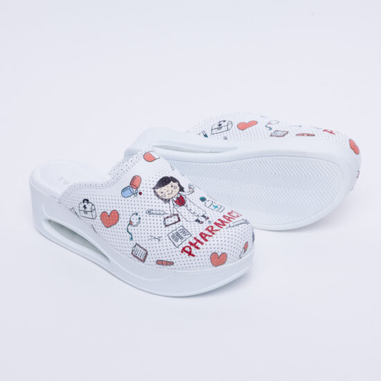 Анатомични медицински чехли на платформа от естествена кожа /