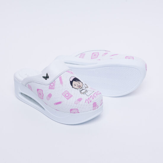 Alternative view of Анатомични медицински чехли на платформа от естествена кожа