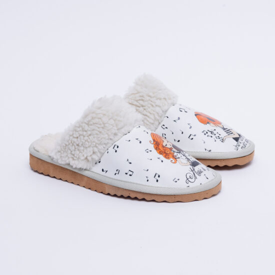 Alternative view of Дамски домашни чехли с цветен принт