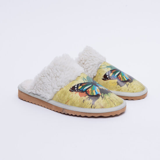 Alternative view of Дамски домашни чехли с цветен принт