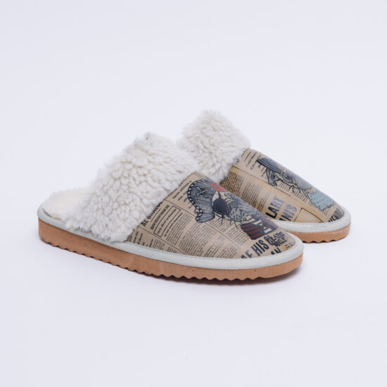 Alternative view of Дамски домашни чехли с цветен принт