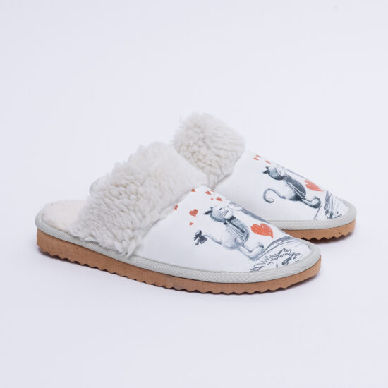 Alternative view of Дамски домашни чехли с цветен принт