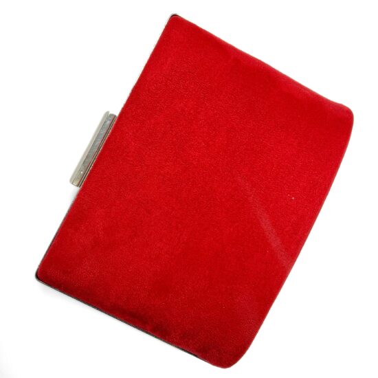 Дамски червен клъч велур 20063RD /