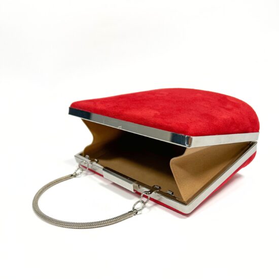 Alternative view of Дамски червен клъч велур 20063RD