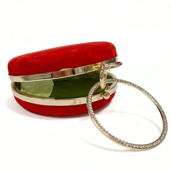 Alternative view of Дамска червена чанта клъч велур 20070RD