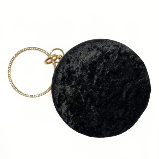 Дамска черна чанта клъч велур 20070BL /