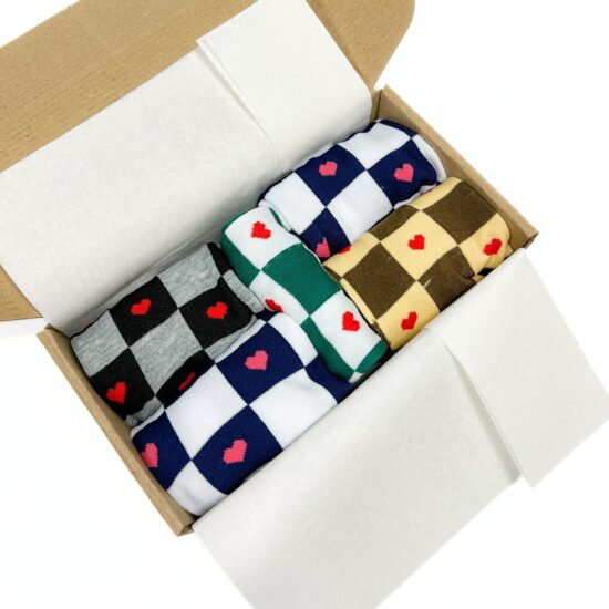 Комплект 5 чифта шарени чорапи Chess Set /