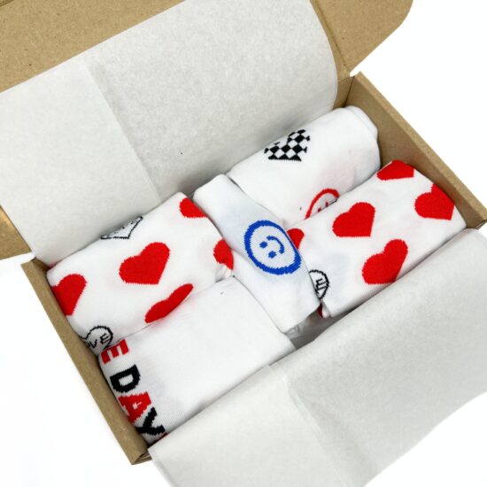 Комплект 5 чифта шарени чорапи Heart Set /