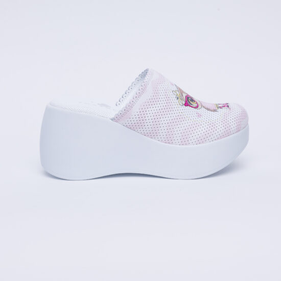 Alternative view of Цветни анатомични чехли на платформа от естествена кожа