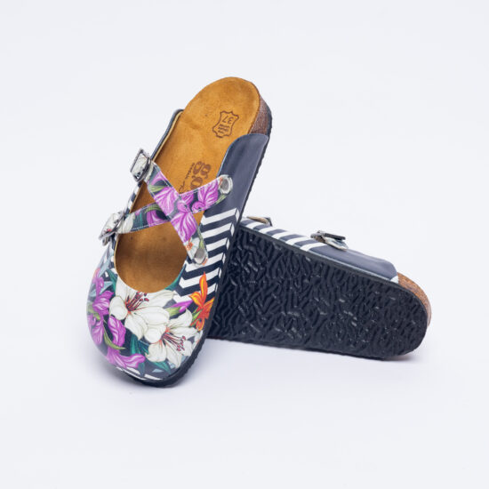 Ортопедични чехли със стелка от естествен велур /